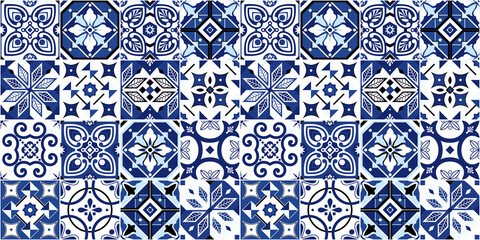  Seamless long pattern colorful design wall tiles for decor.	
