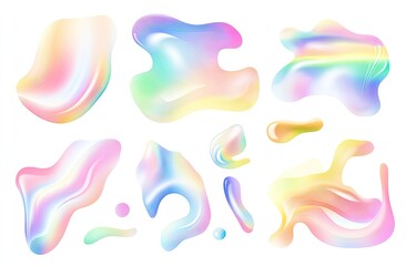 Poster - Abstract iridescent liquid shapes