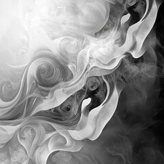 Wall Mural - abstract swirling patterns in monochrome with elegant graceful lines