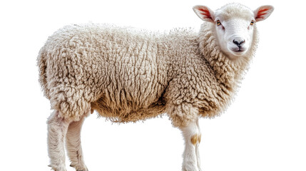 fluffy lamb: a close-up shot captures a single, adorable lamb, its thick, fluffy white wool and inno