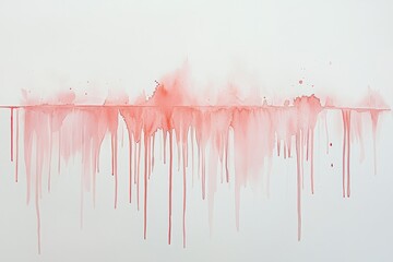 Wall Mural - soft red watercolor drip art painting on white background