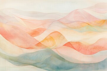 Wall Mural - fluid abstract waves in soft pastel colors with gentle movement