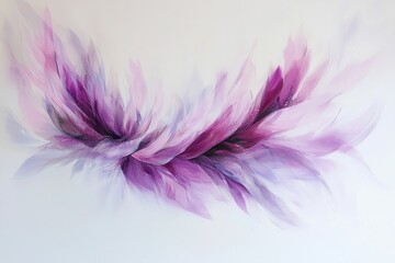 Wall Mural - abstract purple and pink feathers in soft brush stroke style