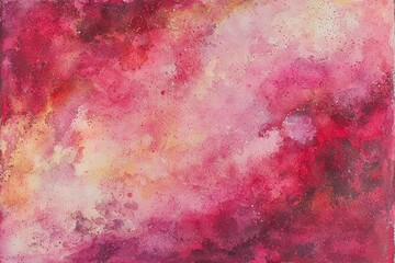Wall Mural - abstract watercolor artwork in shades of pink and red tones