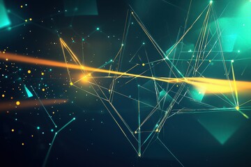 Wall Mural - abstract technology background with lines, shapes and light effects