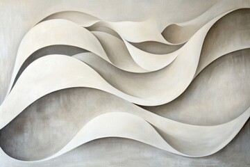 Wall Mural - abstract white waves flowing in soft tones and gentle curves