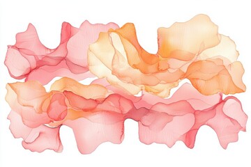 Wall Mural - abstract flowing shapes in warm tones of orange and pink