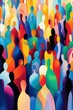 © S - Colorful abstract crowd of human silhouettes