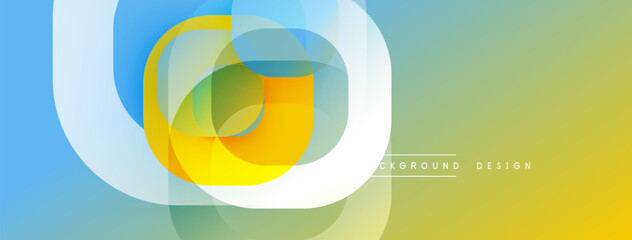 Aufkleber - Abstract composition. Overlapping circles, vibrant colors, smooth gradients. Modern design, dynamic shapes, visual harmony. Soft transitions, bright palette.