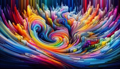 Wall Mural - abstract rainbow colors distributed in an abstract nonlinear fas