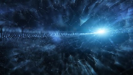 Wall Mural - abstract flickering digital technology blue looping copy space background. concept science design an