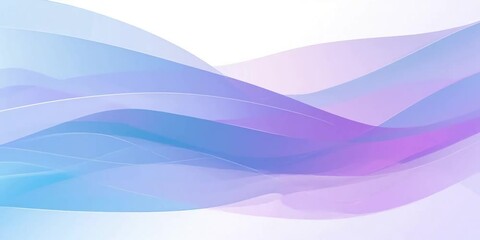 Wall Mural - flowing pastel abstract composition: gentle curves in blue and lavender tones design.