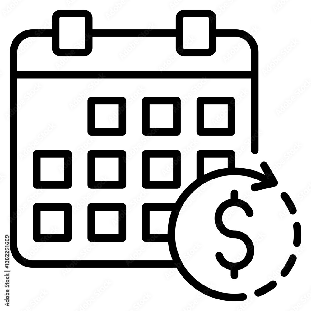 monthly subscription single icon