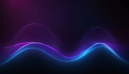 Wall Mural - Dark abstract background with glowing wave. Blue purple wave line light gradient dark background. Abstract technology big data digital background. 3D ,colourful, colours, dynamic, effect, 6