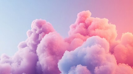 Aufkleber - Pastel pink and blue cloudscape, dreamy, soft, fluffy clouds.