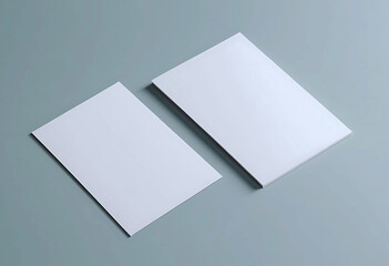 Wall Mural - Two vertical postcard mockup blank paper template. White empty card for design in 3D rendering