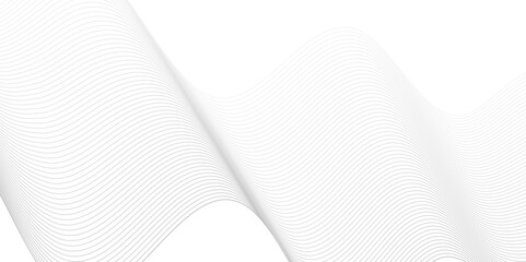 Wall Mural - abstract white and gray line dynamic creative smooth beautiful space digital composite sound and wav