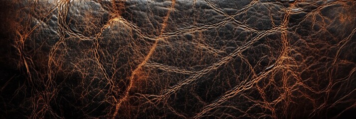 Abstract texture with dark brown and orange veins or cracks.
