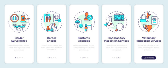 Wall Mural - integrated border management onboarding mobile app screen. migration. walkthrough 5 steps editable g