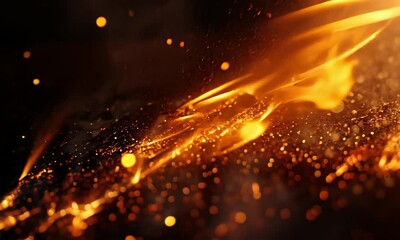 Wall Mural - slow-burning flame effect with detailed textures and fluid natural movement of fire made with genera