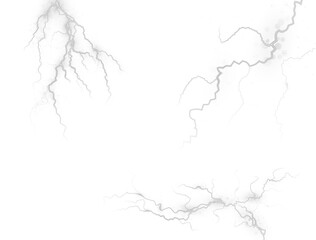 Aufkleber - Powerful thunderstorm and lightning effect featuring electric bolts, bright flashes, and glistering sparks. A dramatic, realistic PNG design for dark weather or magic energy visuals