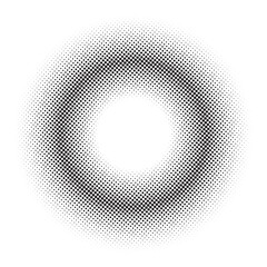 Aufkleber - Abstract halftone round background circles shapes. pop art comic style dotted circle halftone. gradient geometric dotted background
