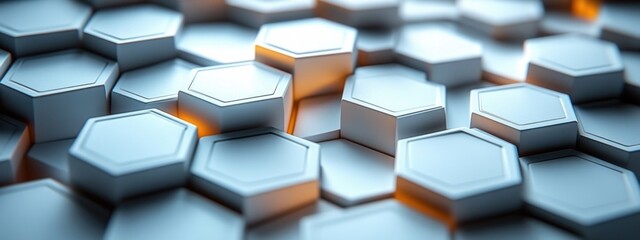 Wall Mural - geometric hexagon pattern background for medical technology and science illustration