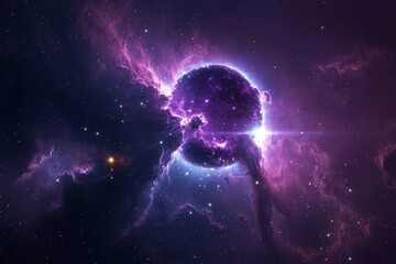 Wall Mural - stunning purple nebula wallpaper for cosmic enthusiasts.