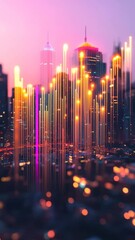 Aufkleber - singapore city skyline at night