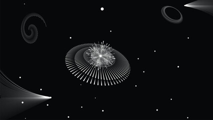 Wall Mural - black hole with disc of plasma eating dying star in space. supermassive singularity in core off a ga