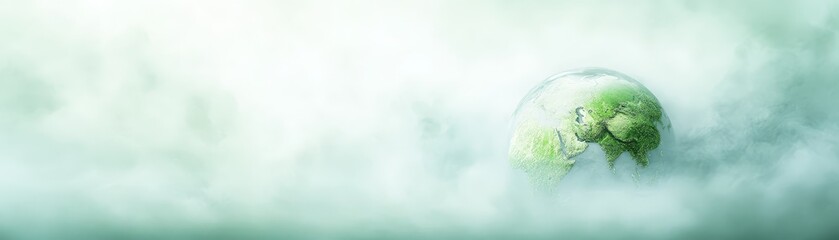 Wall Mural - Green earth in cosmic fog, breathtaking celestial view of our planet green