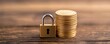 © HadK - Secure your investment strategy dramatic gold coin stack with lock for precious asset protection