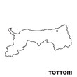 © globeds - 日本の鳥取県単独の地図イラスト　都道府県別の白地図線画　県庁所在地