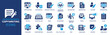 © Icons-Studio - Copywriting icon set. Containing copywriter, content writing, blog, article, storytelling, author, advertising, marketing, SEO and more. Solid vector icons collection.