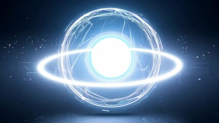 Wall Mural - celestial luminescence: an orb of radiant light, encircled by intricate rings, evokes the mysteries 