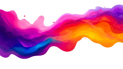 Canvas Print - vivid abstract watercolor wave design, vibrant colors, fluid gradient, cut out transparent