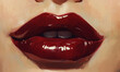 © rafliand - Captivating crimson, A close-up of luscious lips enhanced with glossy red lipstick