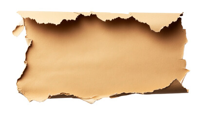 Wall Mural - torn craft paper edge, rough edges, beige texture background , cut out transparent