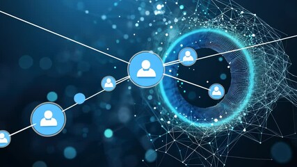 Wall Mural - global network connections: digital communication and social interaction