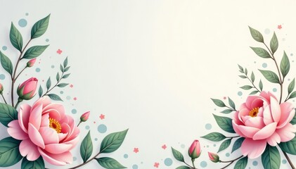 Wall Mural - Subtle floral motifs, pastel palette, delicate lines, nature, wallpaper, simple