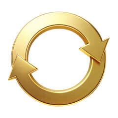 Wall Mural - golden circular arrow infographic design isolated on white transparent background, png element
