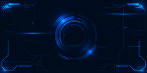 Wall Mural - vector illustrations of futuristic digital tech architecture abstract blue hi tech theme for daverti
