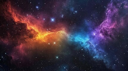 a colorful galaxy with stars and nebulas, a cosmic background with colorful nebulae.