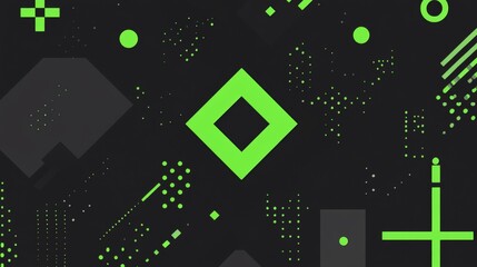 Wall Mural - dark abstract background featuring dynamic green neon lines
