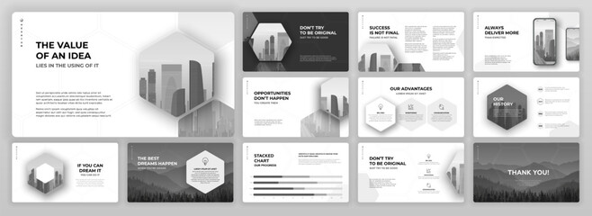 Wall Mural - minimalistic presentation template. use for creative presentation background, brochure design, websi
