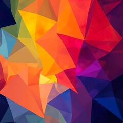 Wall Mural - Futuristic Geometric Art: Colorful Triangle and Diamond Patterns for Creative Wallpaper Design,Ai generated 