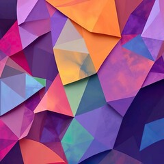Wall Mural - Crystal Mosaic: An Artful Fusion of 3D Geometric Patterns and Colorful Textures,Ai generated 