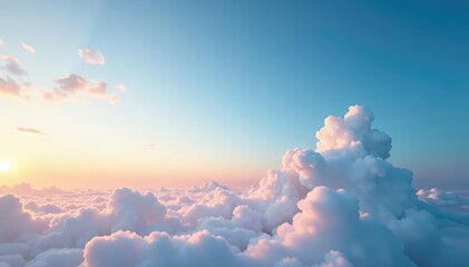 Wall Mural - Subtle gradient sky, clouds seamlessly looping , dreamy, calm