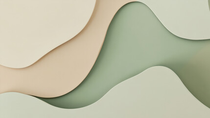 Wall Mural - A green and tan background with a wave pattern
