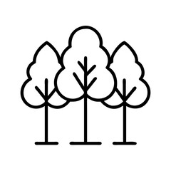 Three simple trees vector illustration for nature forest park and outdoor design element icon graphic asset
